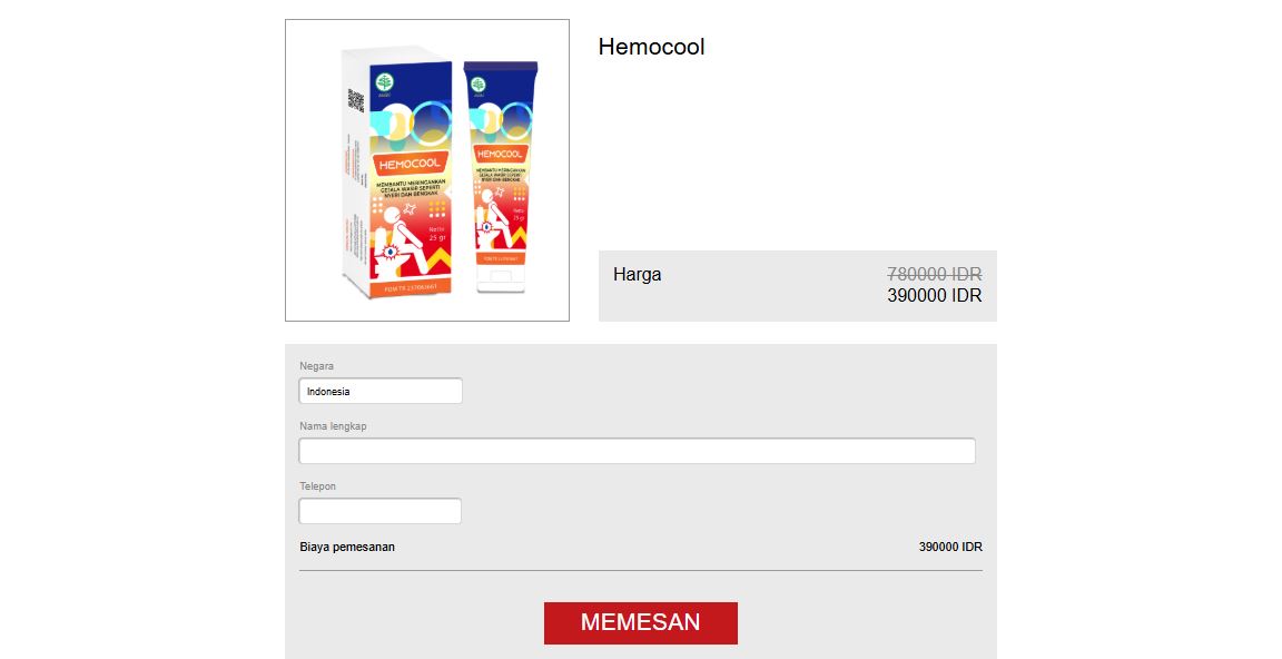 Hemocool Krim di Indonesia